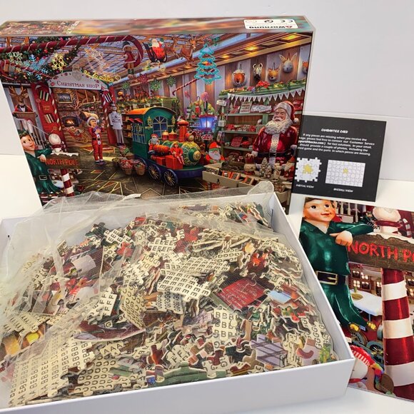 Becko Us Puzzle Wooden Jigsaw Puzzle Christmas Santa Shop 1000 Pieces - Picture 2 of 6